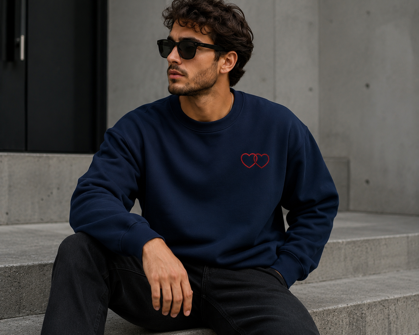 SHINE Midnight Hearts Oversized Sweatshirt